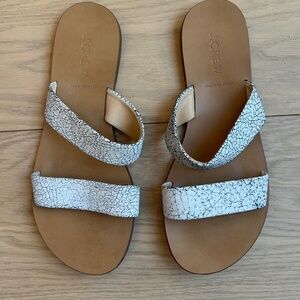 J. Crew White and Black Leather Sandal US 8